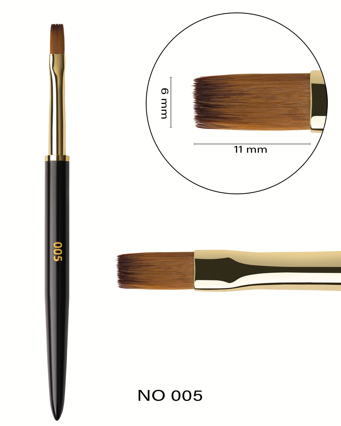 F.O.X Nail Art Brush 005 "Flat" (flat square shape)