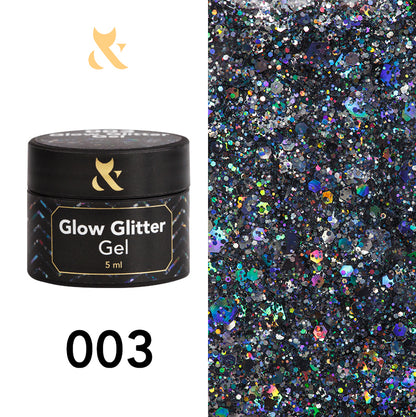 F.O.X gel-polish Glow Glitter Gel 003, 5 ml