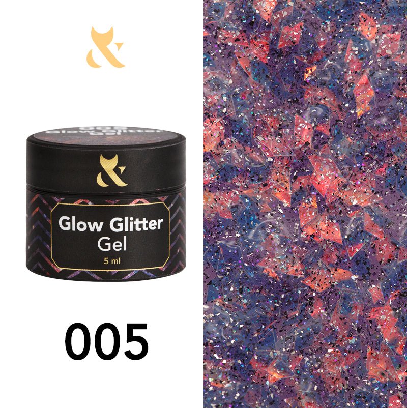 F.O.X gel-polish Glow Glitter Gel 005, 5 ml