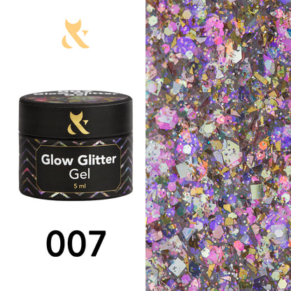 F.O.X gel-polish Glow Glitter Gel 007, 5 ml