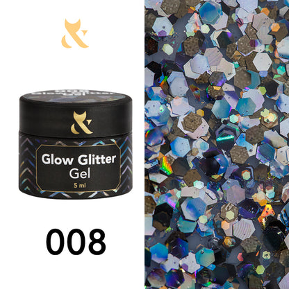 F.O.X gel-polish Glow Glitter Gel 008 5 ml