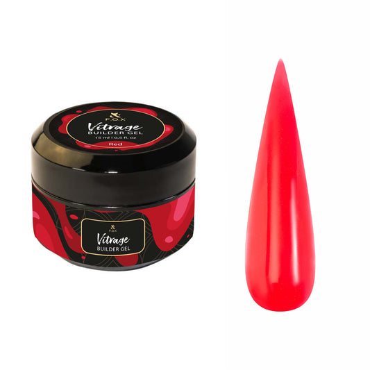 F.O.X Vitrage Builder gel Red, 15 ml